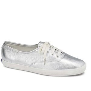 Gently used  Keds in a beautiful silver finish